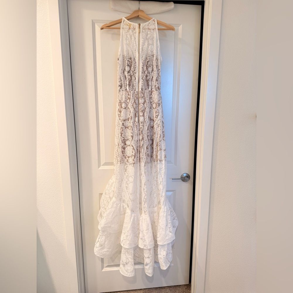 NWOT BRONX ADN BANCO Sicilia Ruffle LACE White wedding bridal dress - Picture 11 of 16